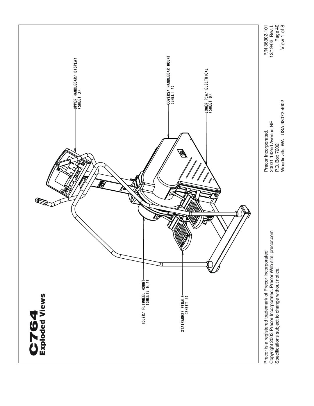 Precor C764 owner manual 