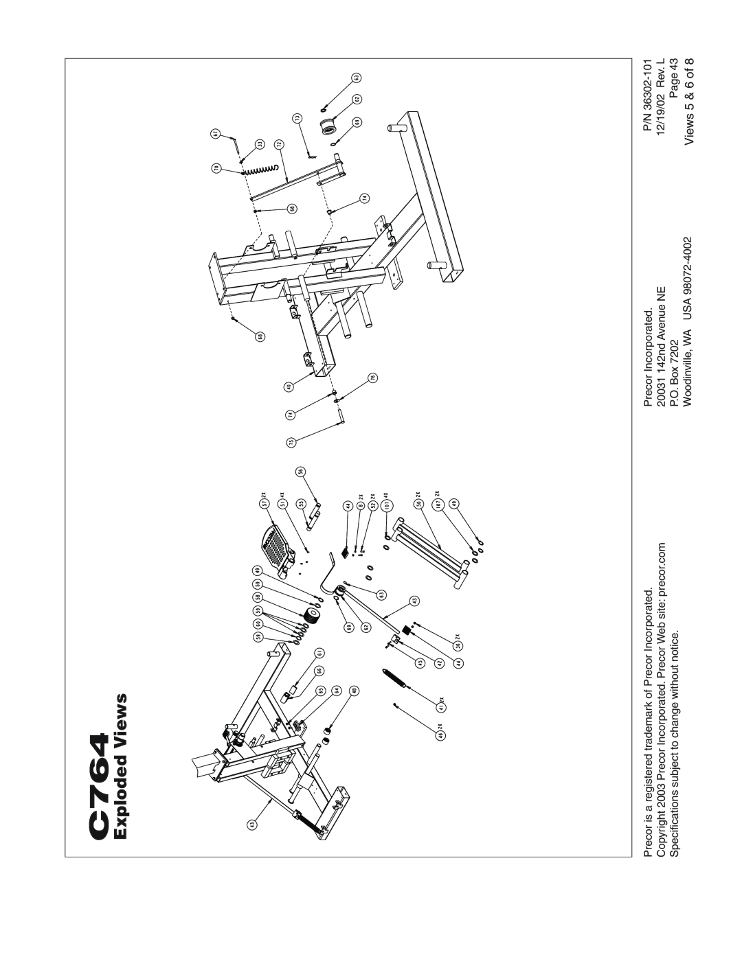 Precor C764 owner manual Views 5 & 6 