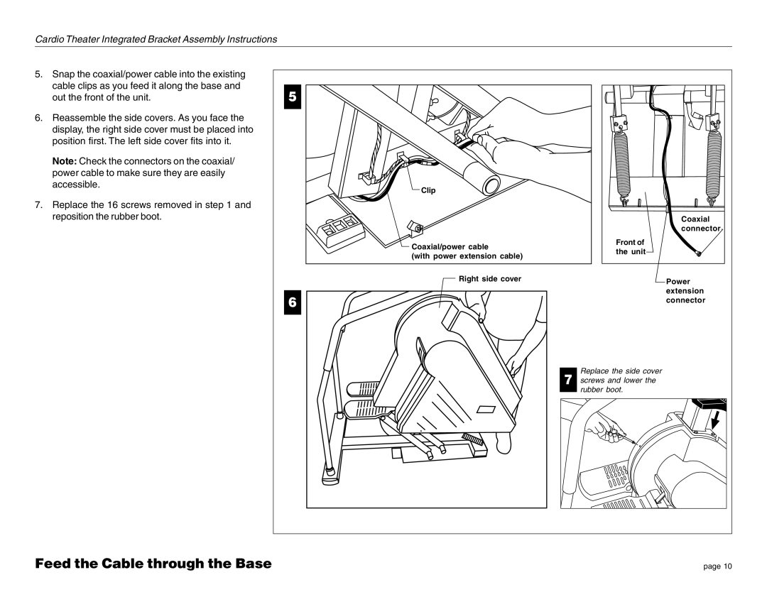 Precor C764i manual Replace the side cover 