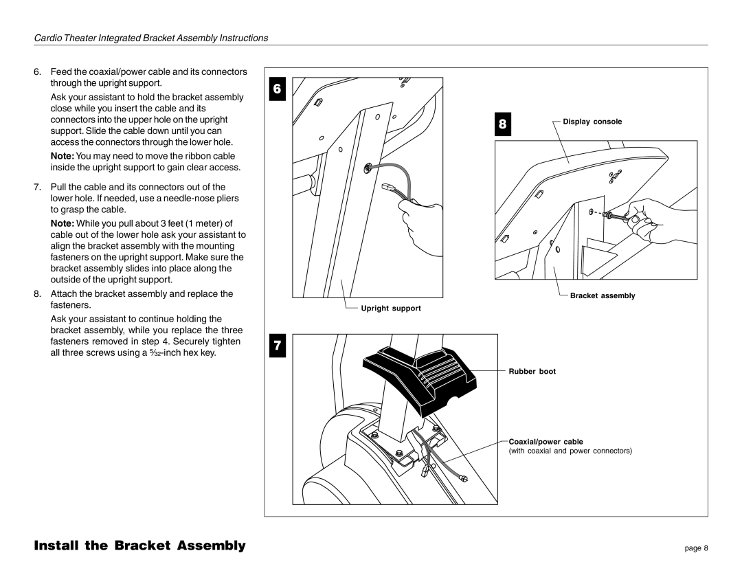 Precor C764i manual Bracket assembly 