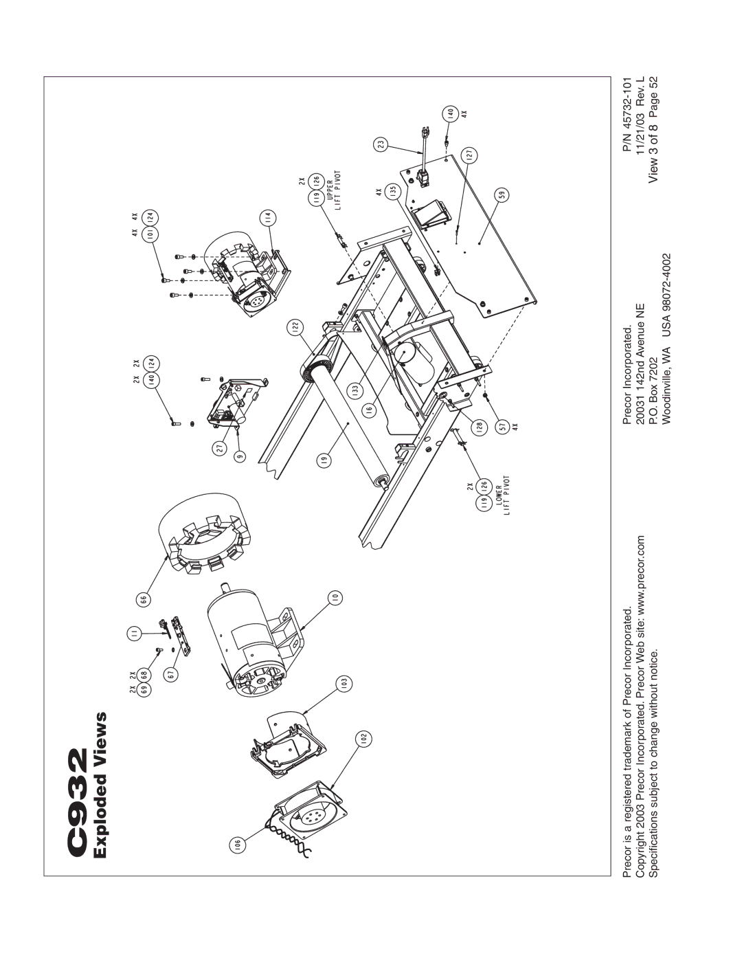 Precor C932 owner manual View 3 of 8 