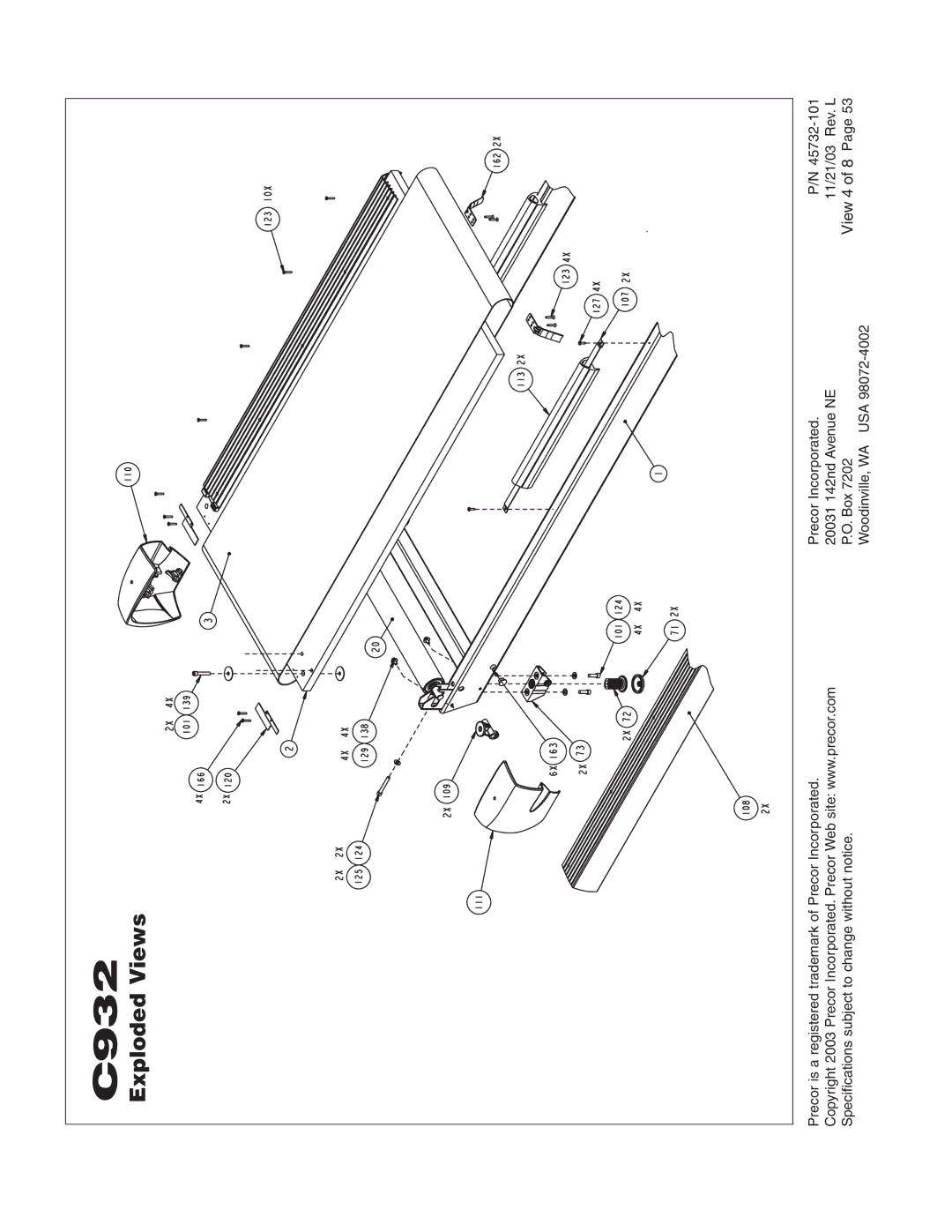 Precor C932 owner manual View 4 of 8 