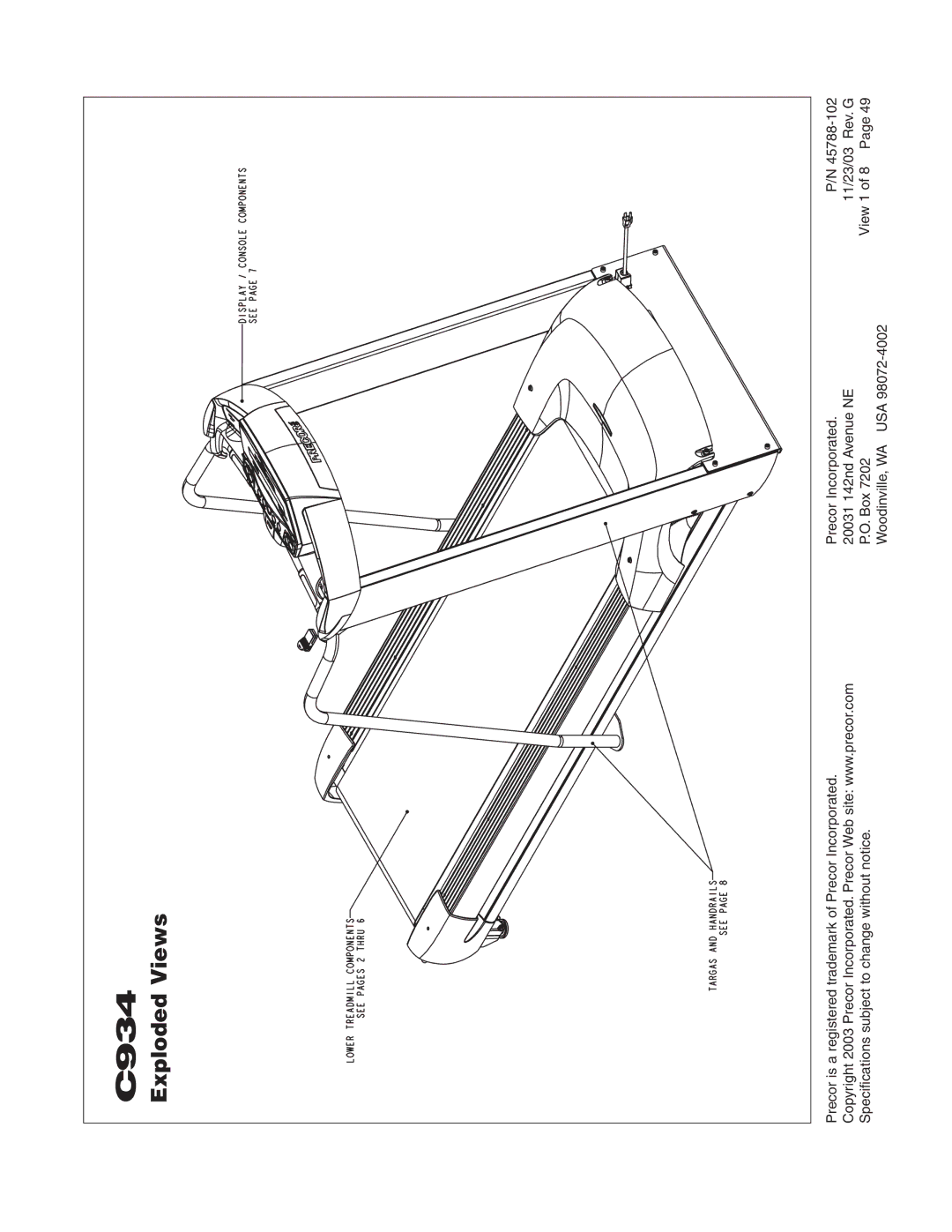 Precor C934 owner manual 