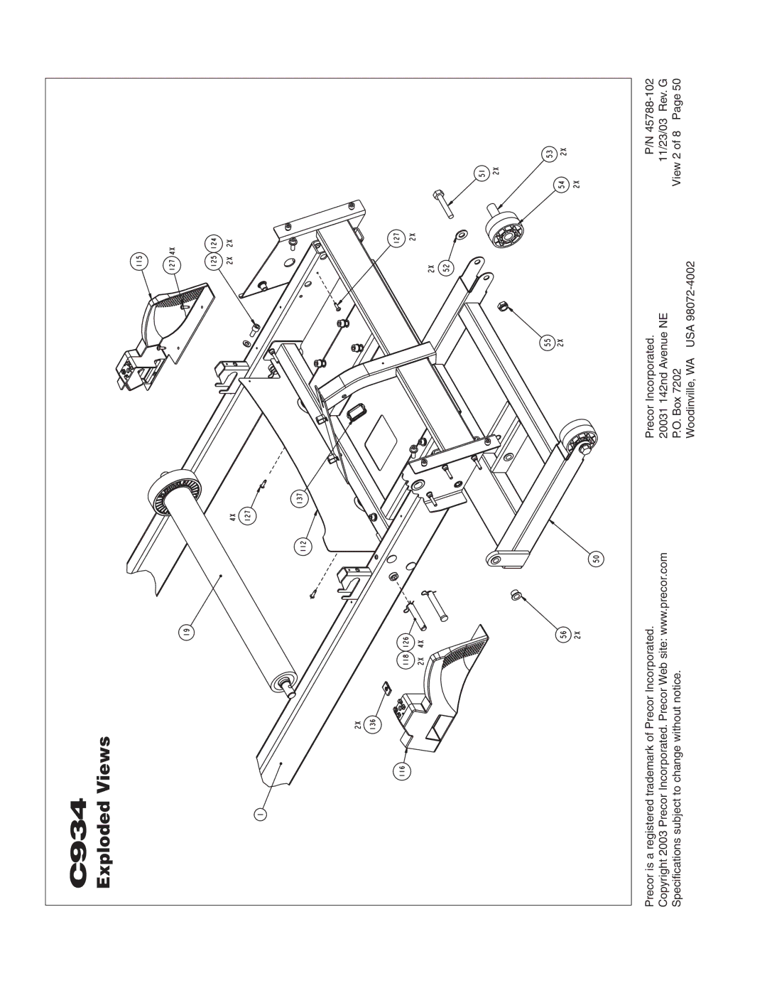 Precor C934 owner manual 