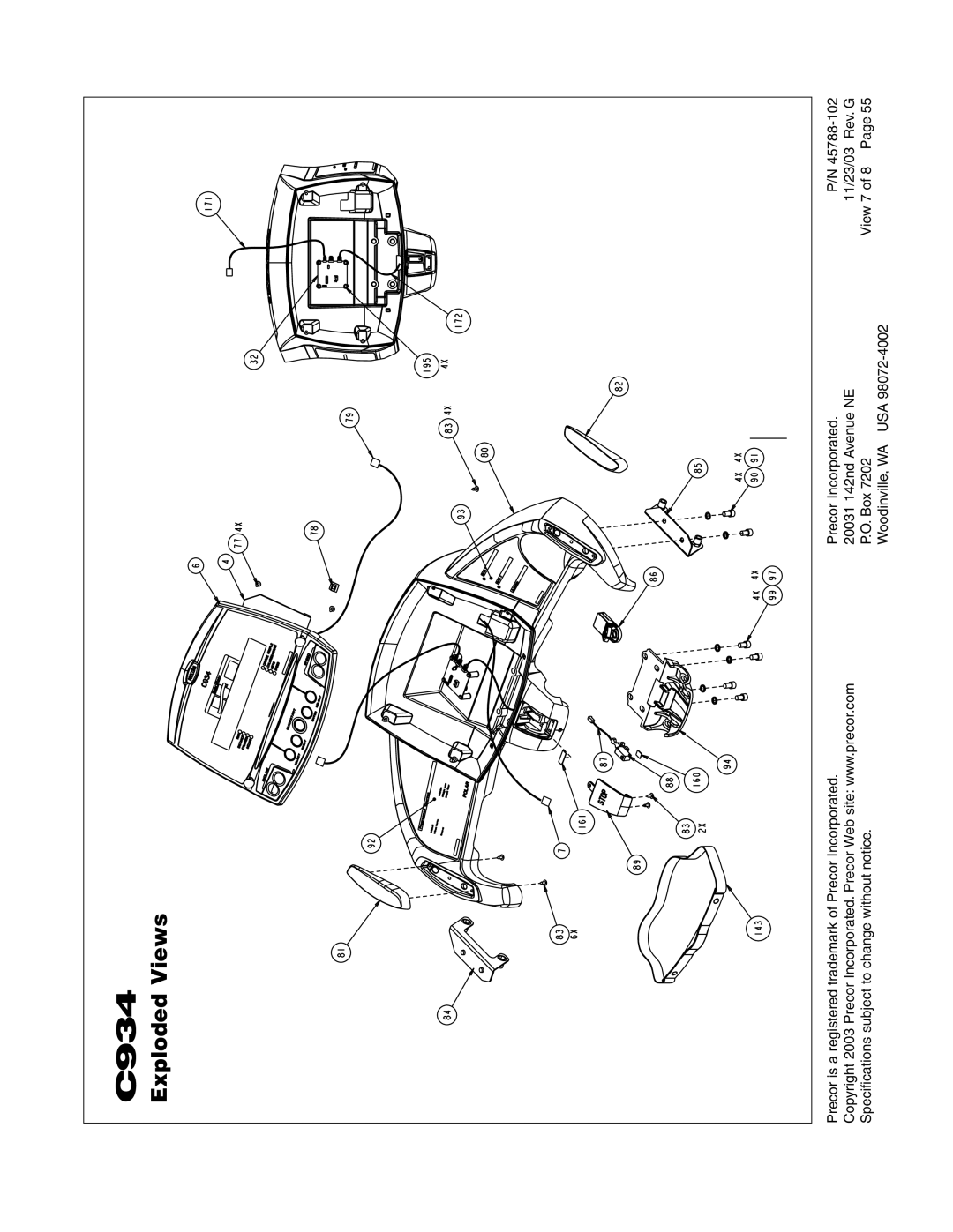 Precor C934 owner manual 