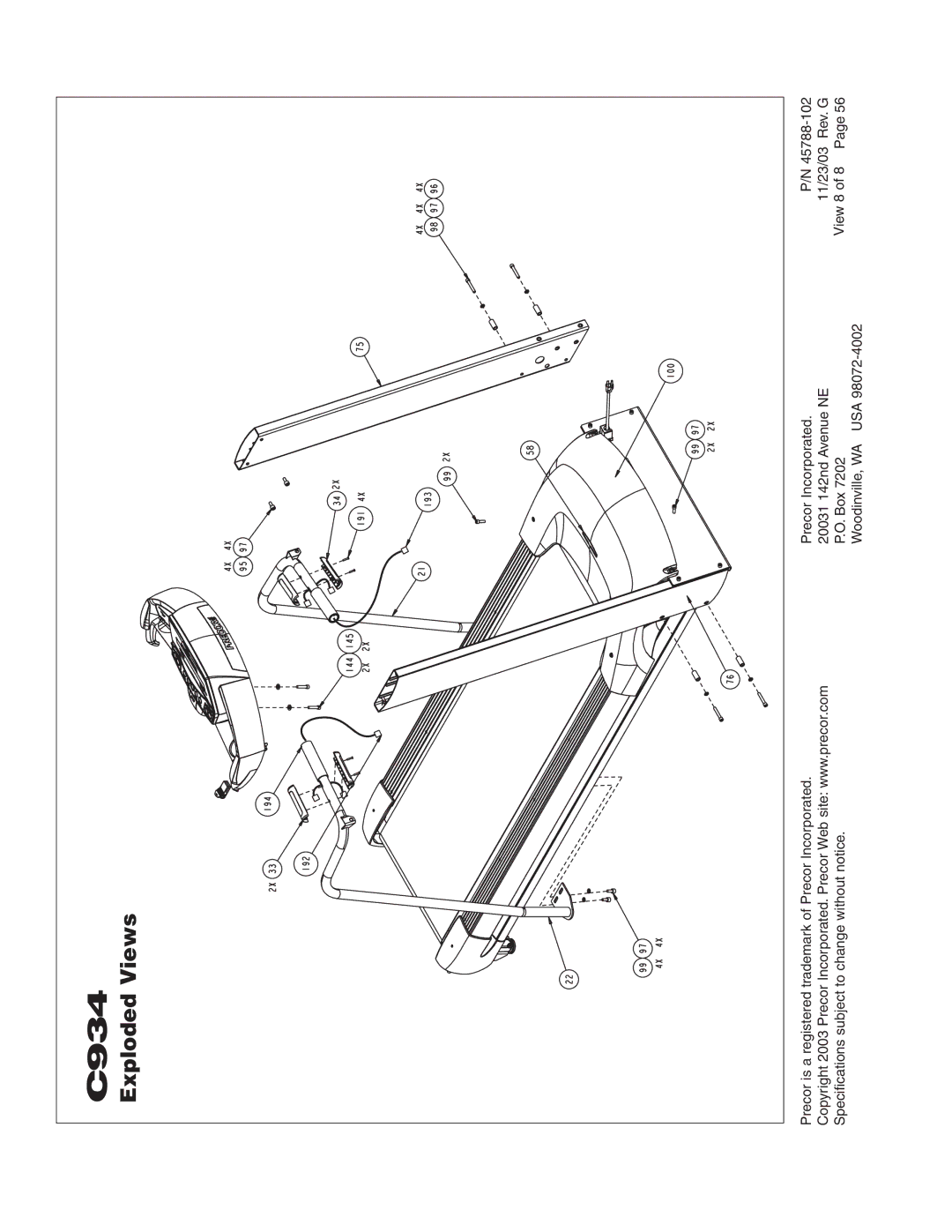 Precor C934 owner manual 