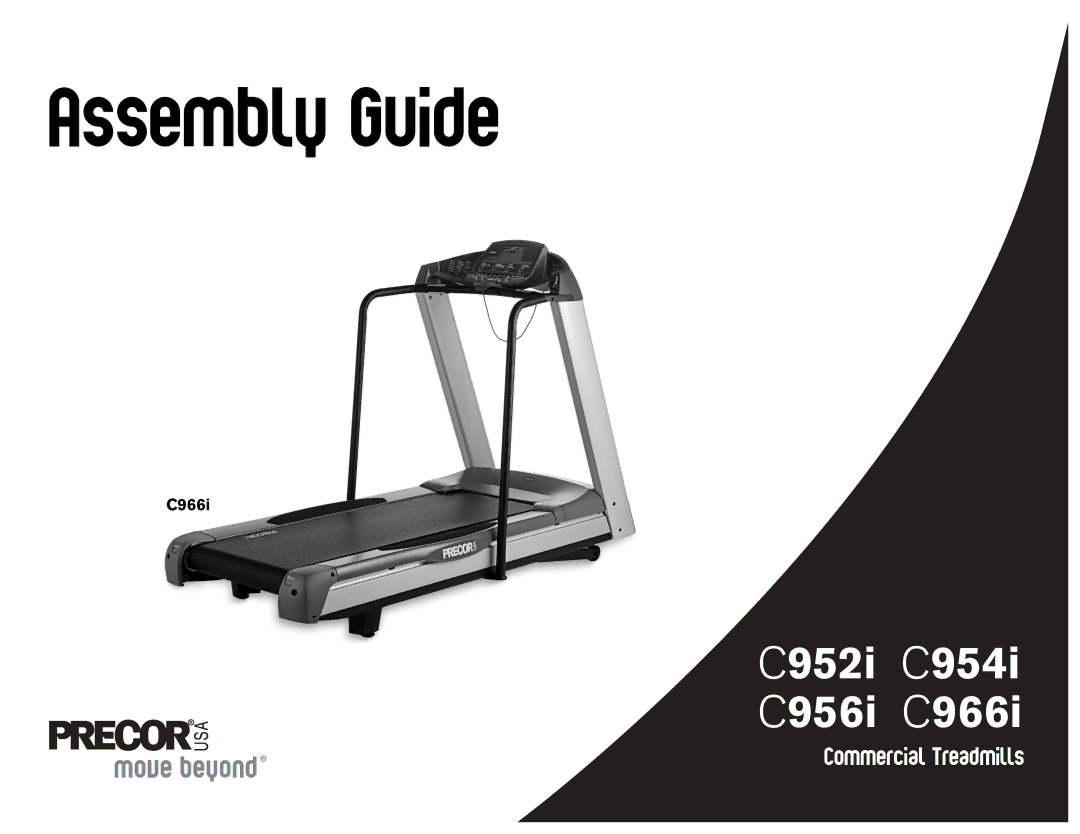 Precor C966i, C952i owner manual Assembly Guide 