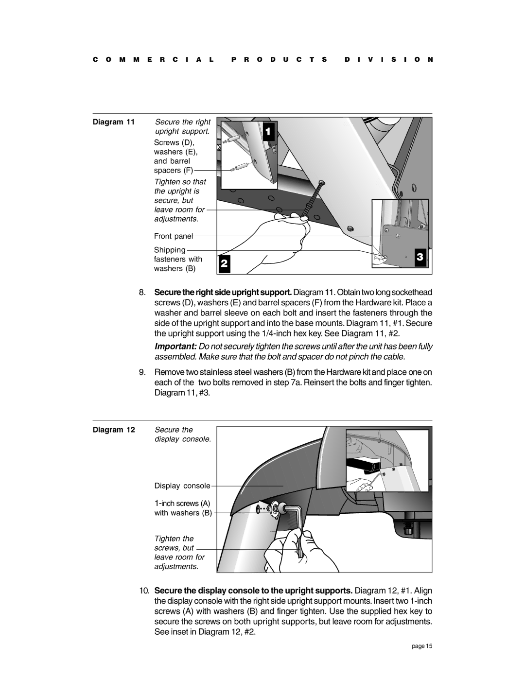 Precor c954, c956 owner manual Secure 