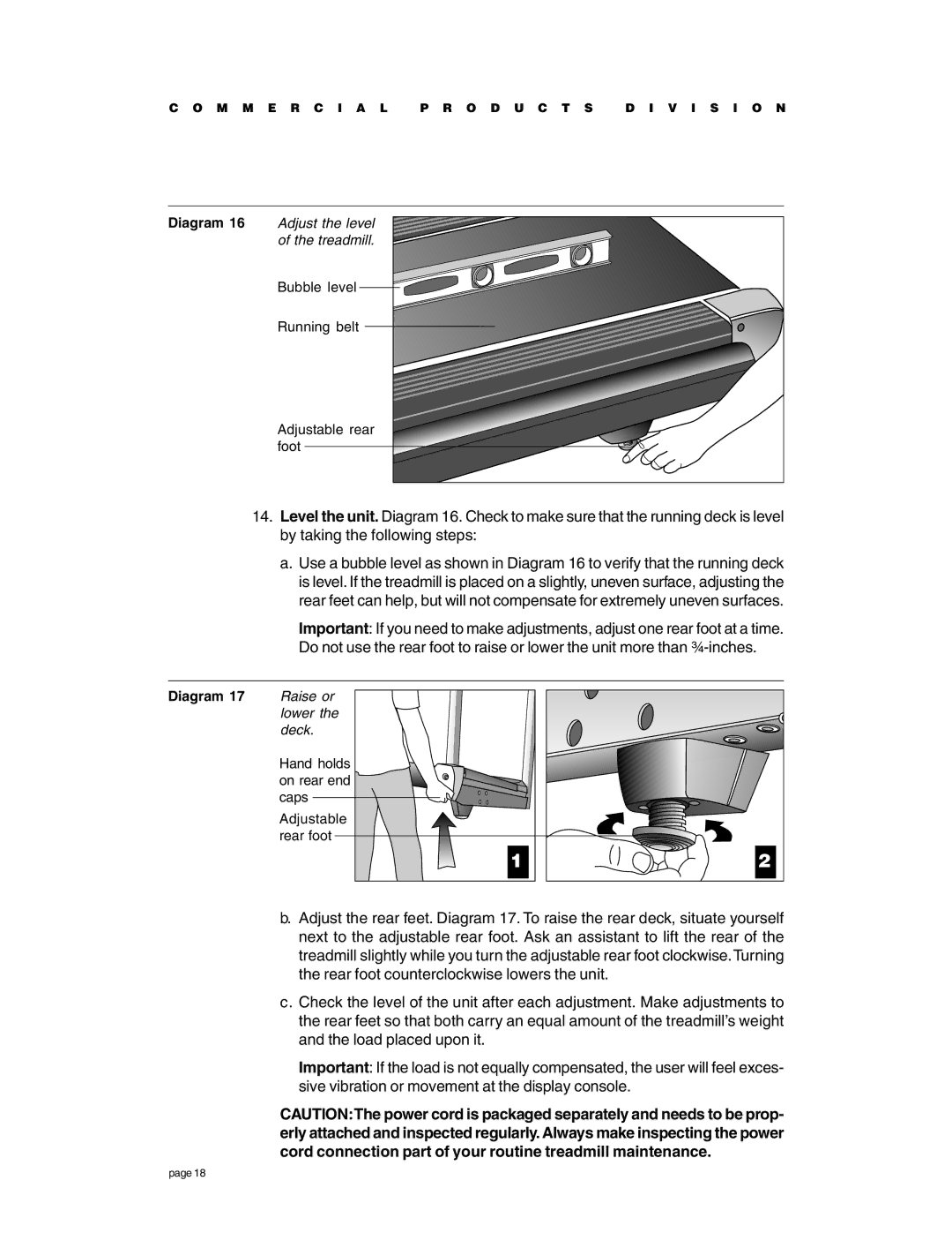 Precor c956, c954 owner manual M M E R C I a L O D U C T S V I S I O N 