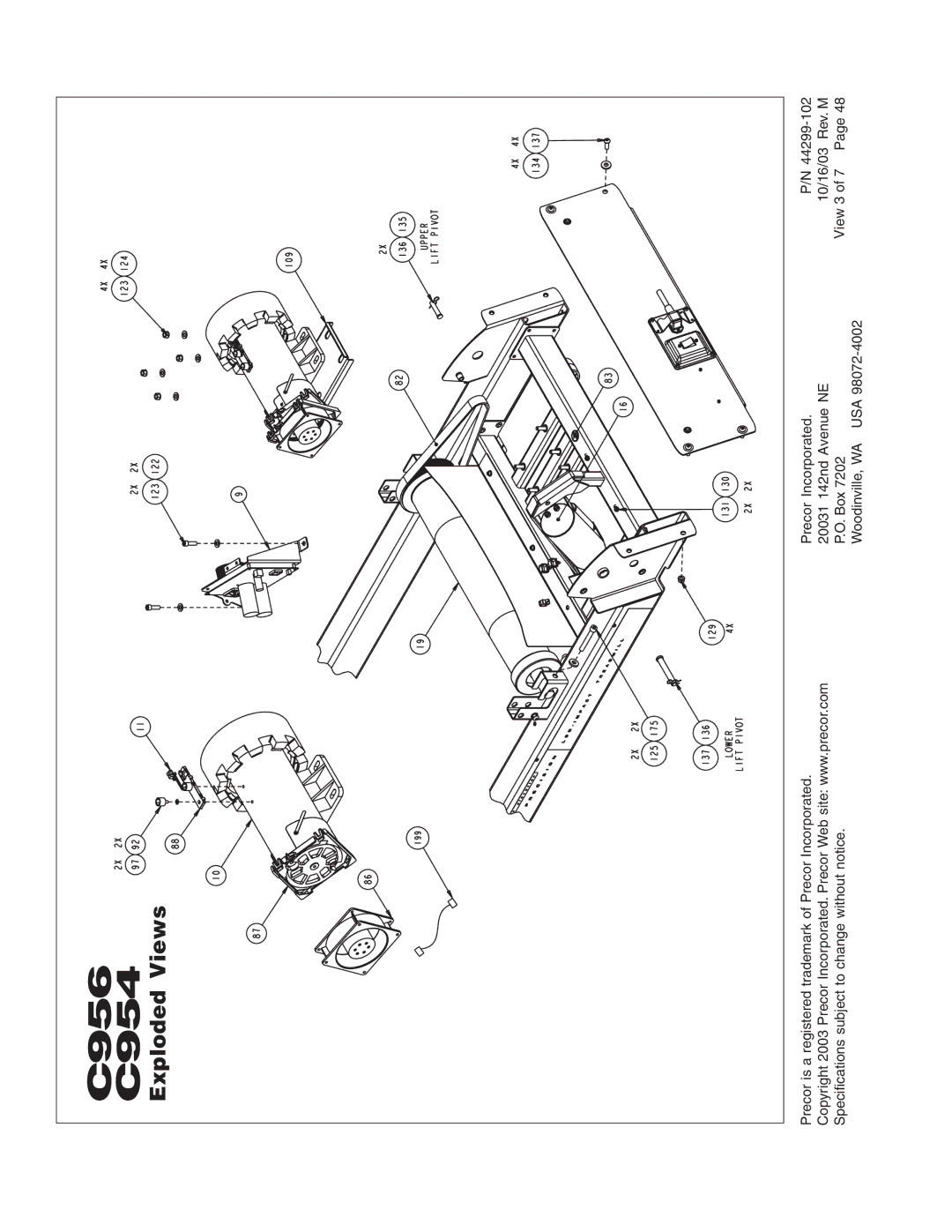 Precor c956, c954 owner manual C956 C954 