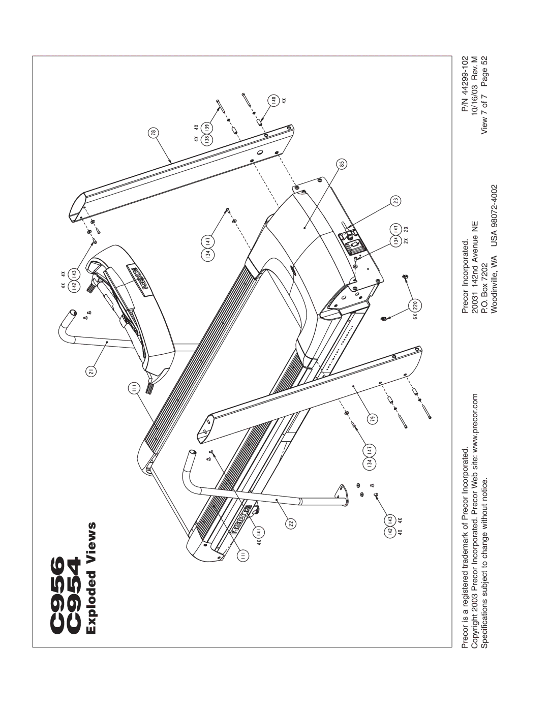 Precor c956, c954 owner manual C956 C954 