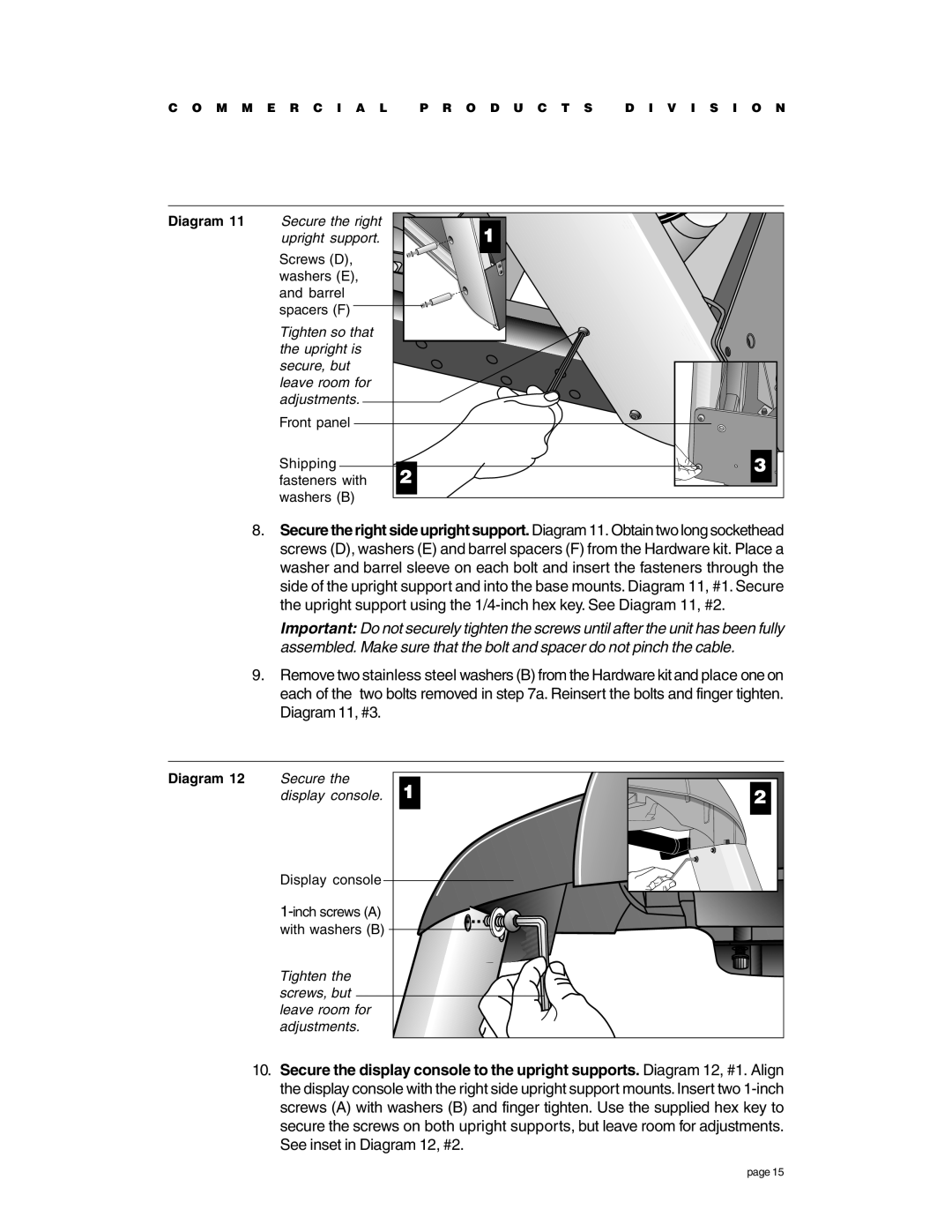 Precor C966 owner manual M M E R C I a L O D U C T S V I S I O N 