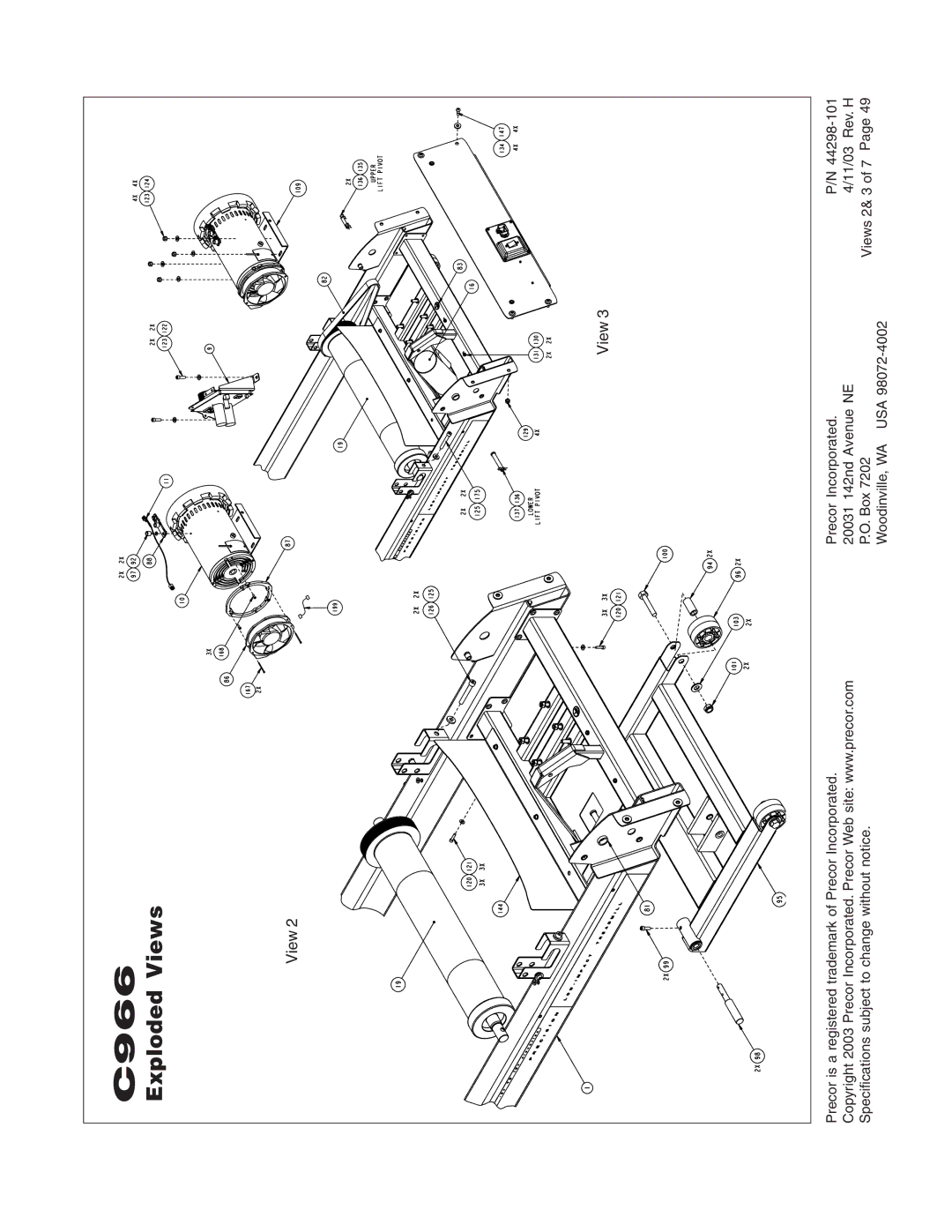 Precor C966 owner manual View 