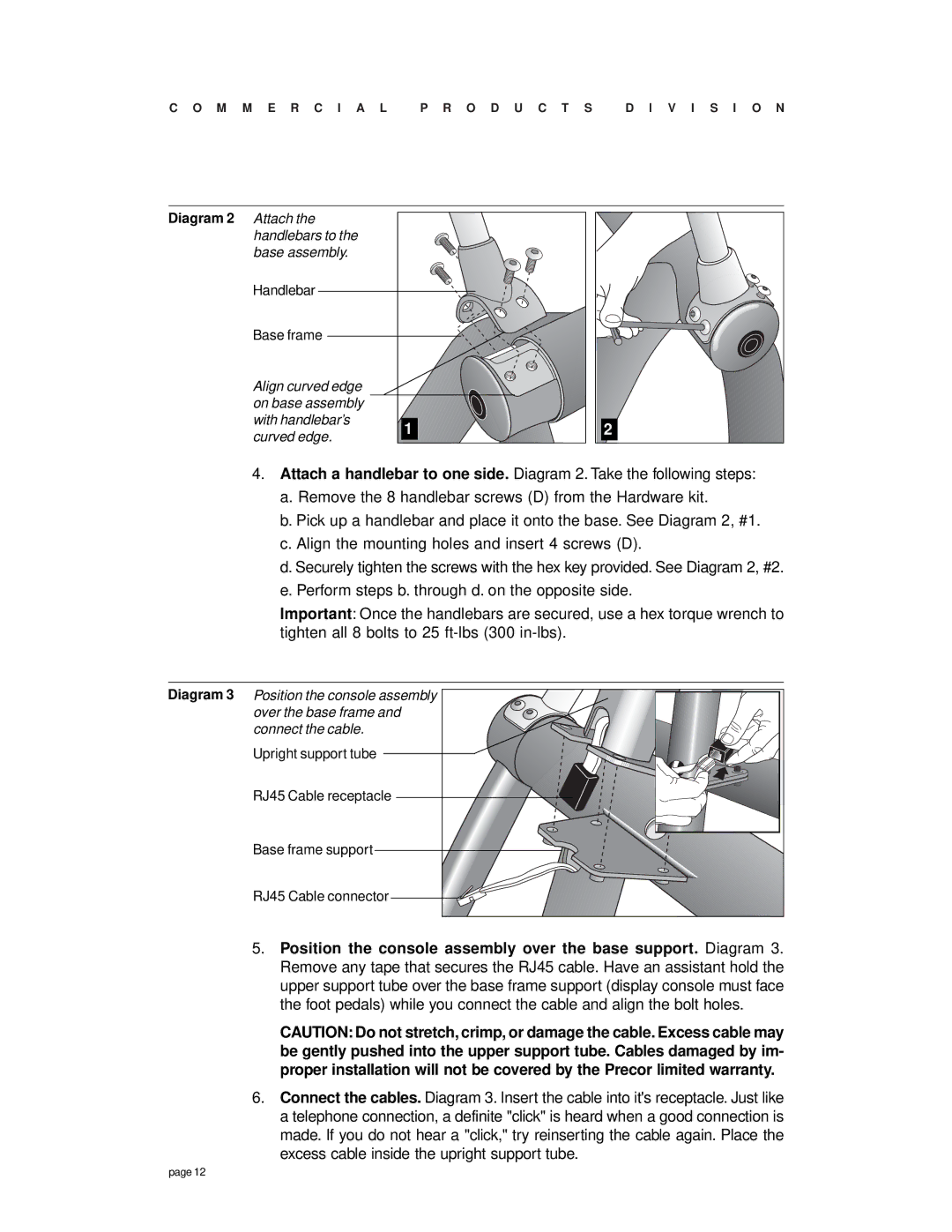 Precor Commercial EFX, EFX556 owner manual Diagram 