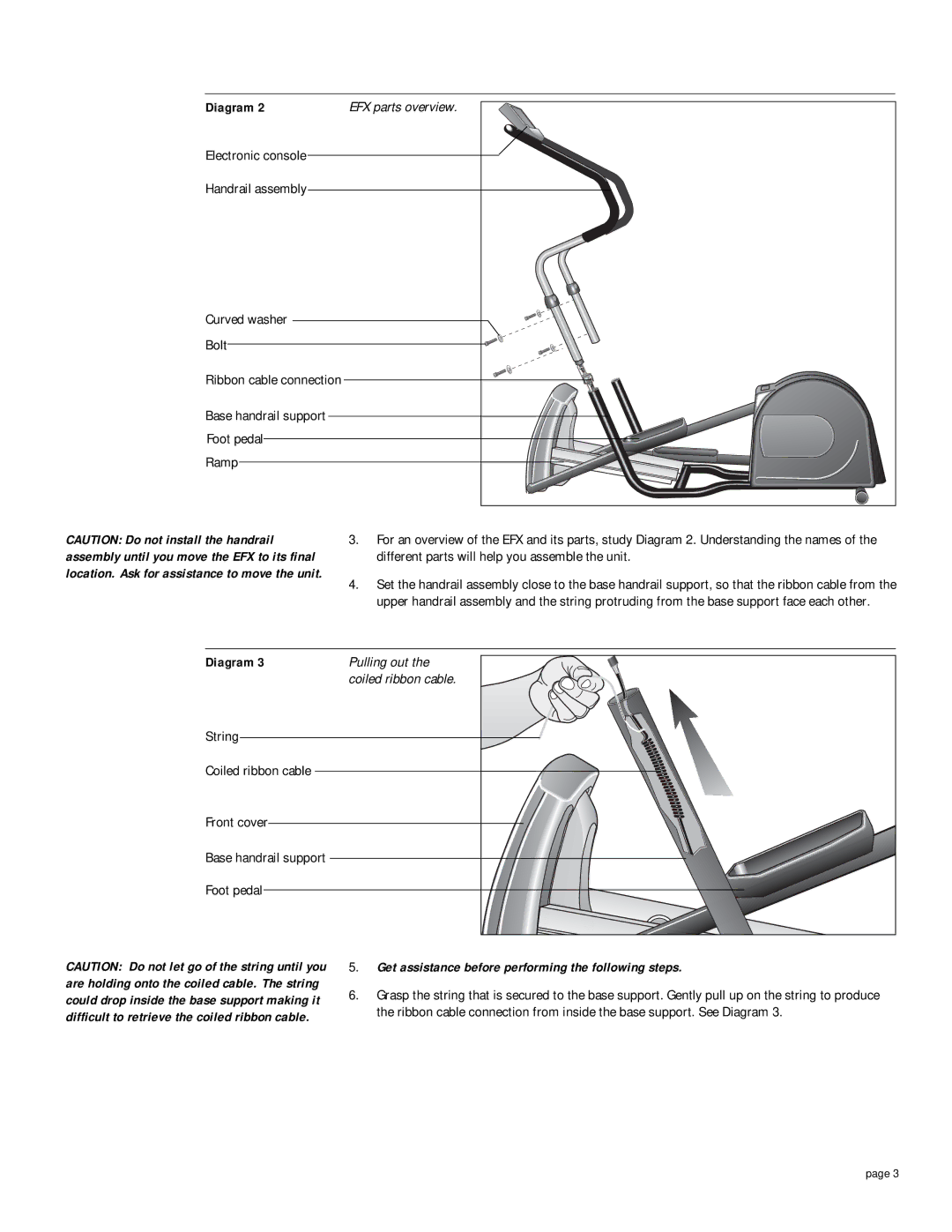 Precor EFX 5.21si owner manual Pulling out, Get assistance before performing the following steps 