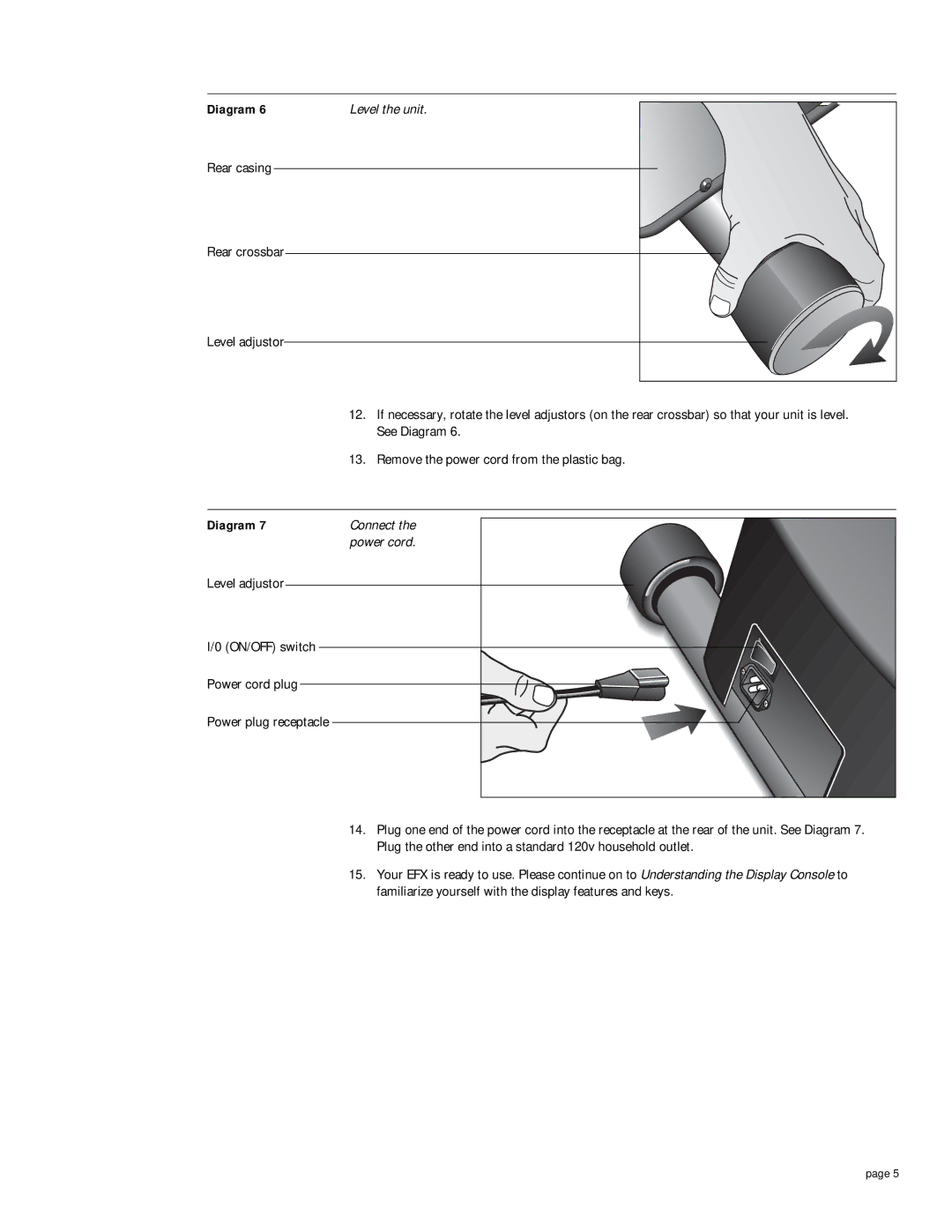 Precor EFX 5.21si owner manual Connect, Power cord 