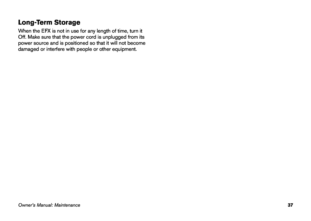 Precor EFX 5.21, EFX 5.23 manual Long-Term Storage 