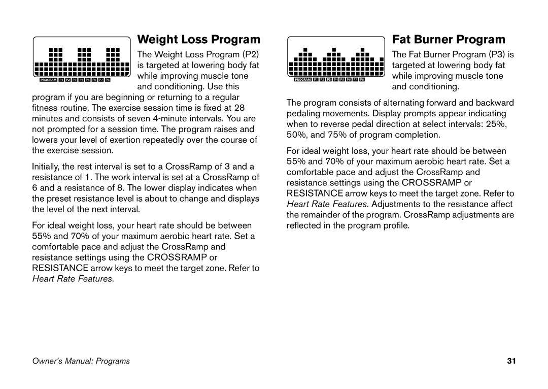 Precor efx 5.25 manual Weight Loss Program, Fat Burner Program 