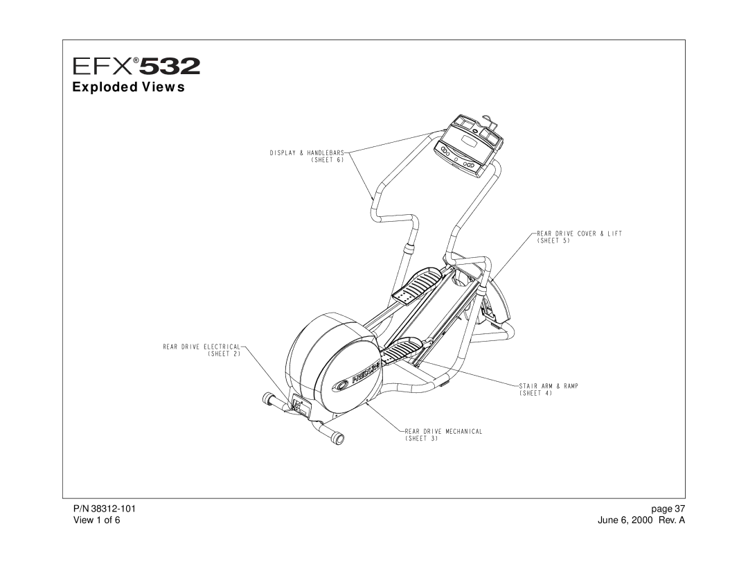 Precor EFX 532 owner manual Exploded Views 