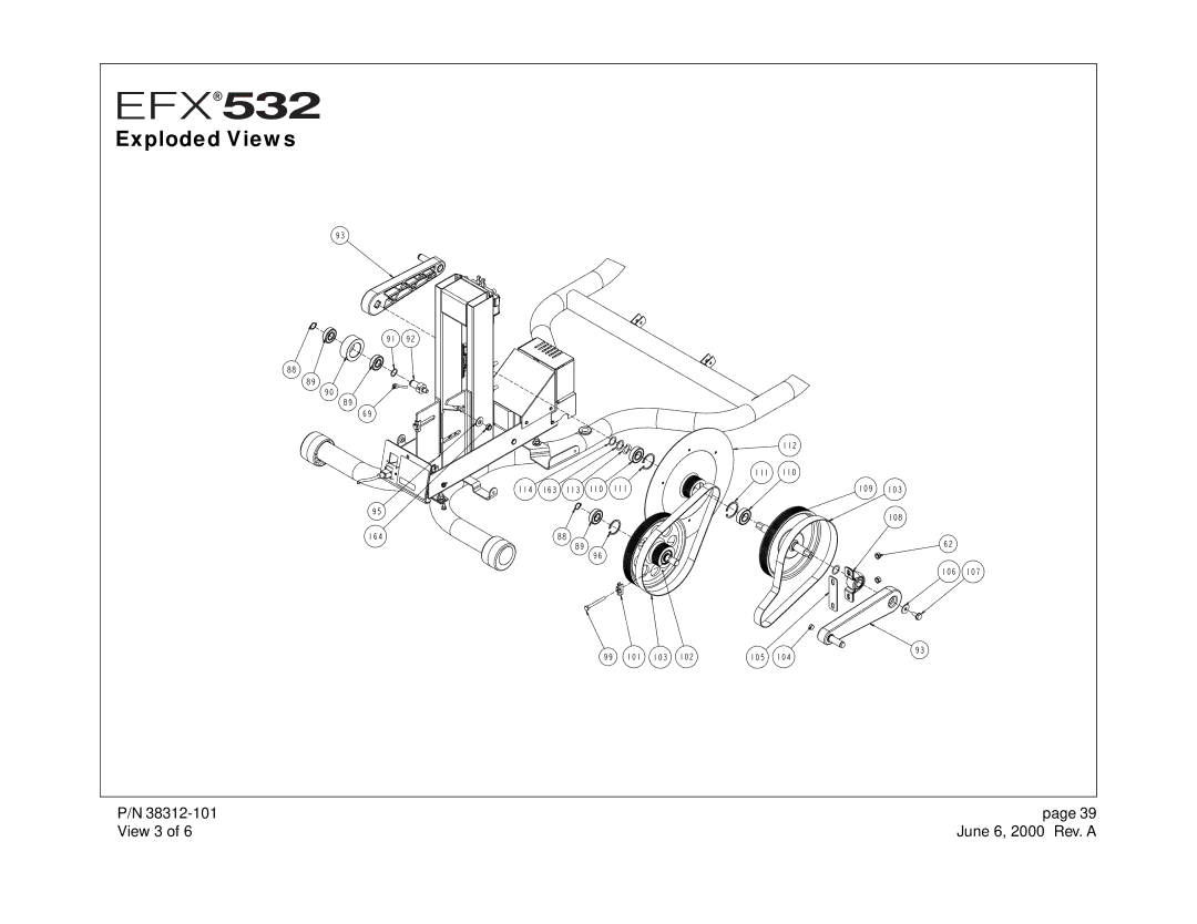 Precor EFX 532 owner manual View 3 June 6, 2000 Rev. a 