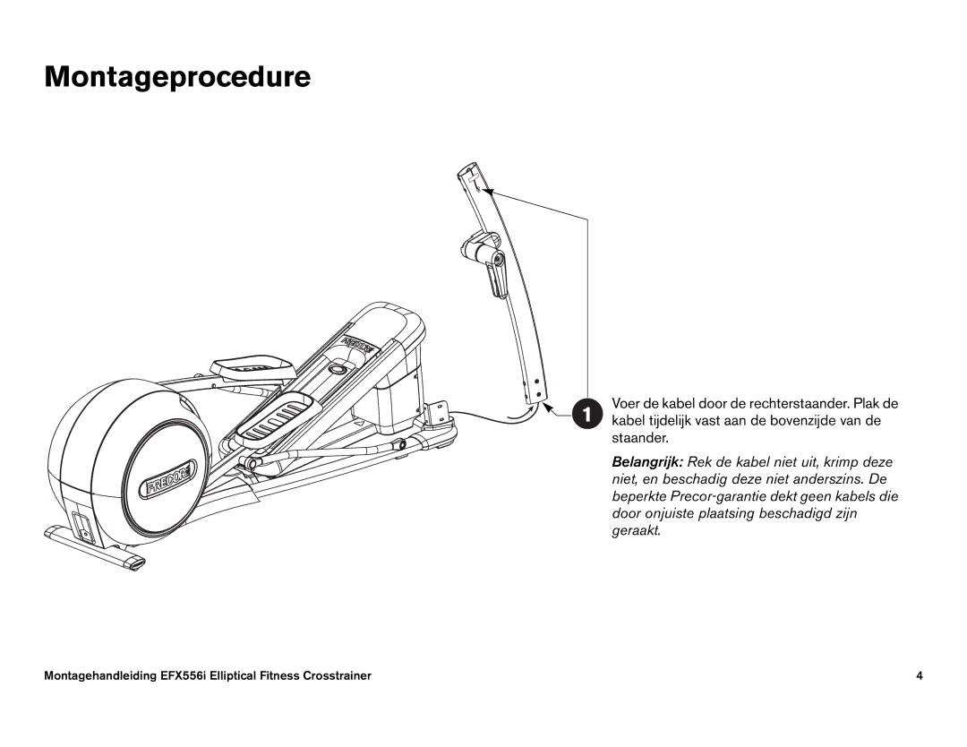 Precor EFX 556i, EFX 546i manual Montageprocedure 