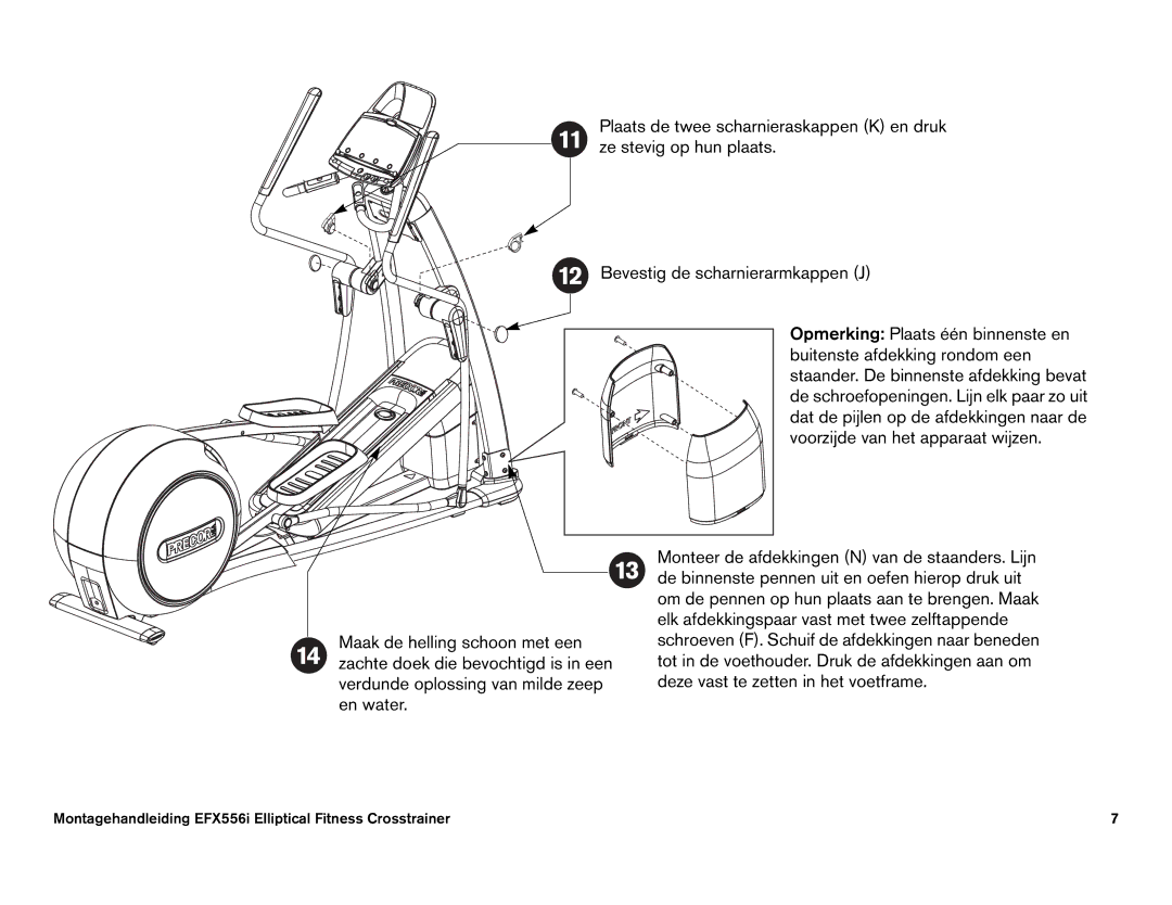 Precor EFX 546i, EFX 556i manual Montagehandleiding EFX556i Elliptical Fitness Crosstrainer 