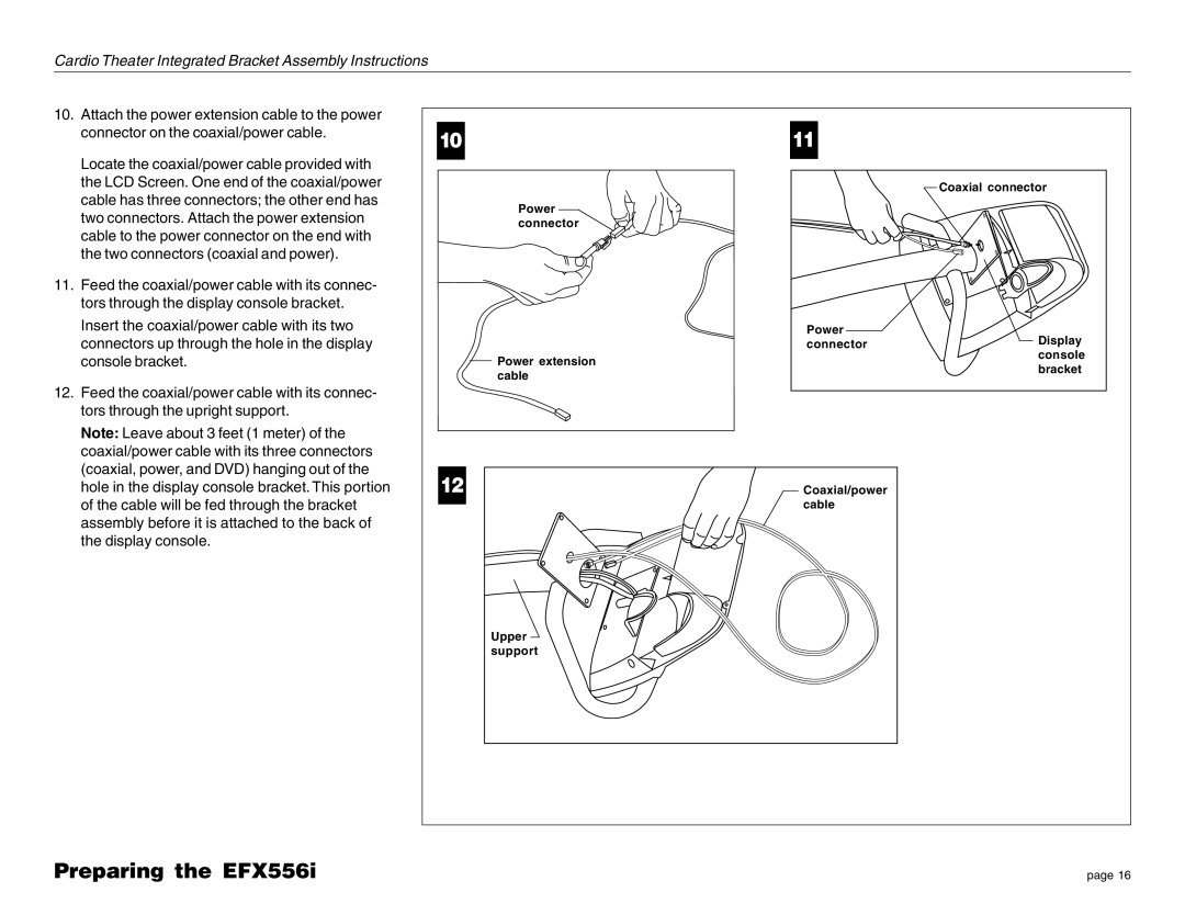 Precor EFX LCD manual Coaxial connector 