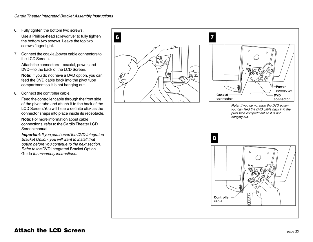 Precor EFX LCD manual Dvd 