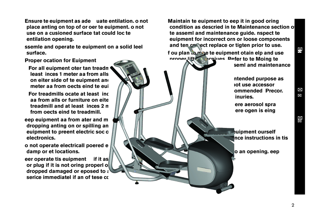 Precor EFX manual Important Safety Instructions 