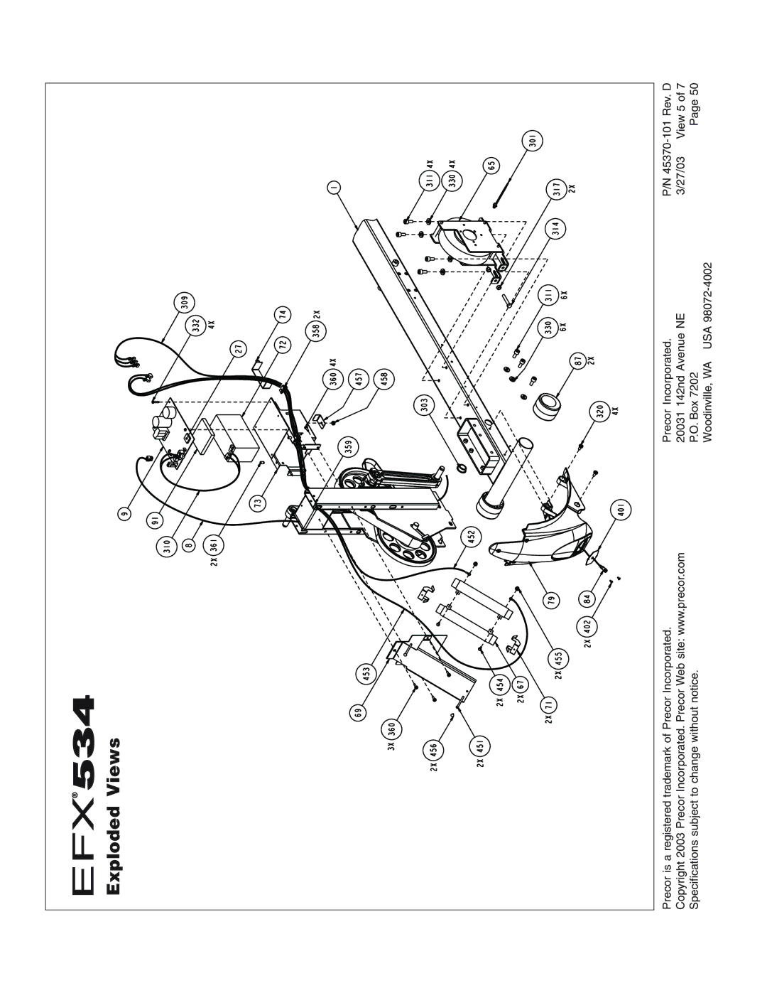 Precor EFX534 owner manual Exploded Views 