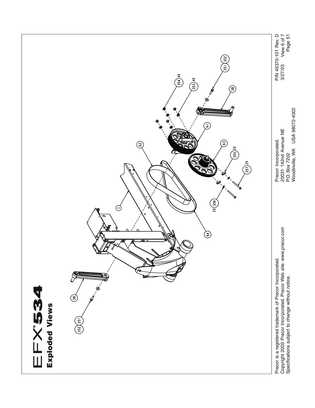 Precor EFX534 owner manual Exploded Views 