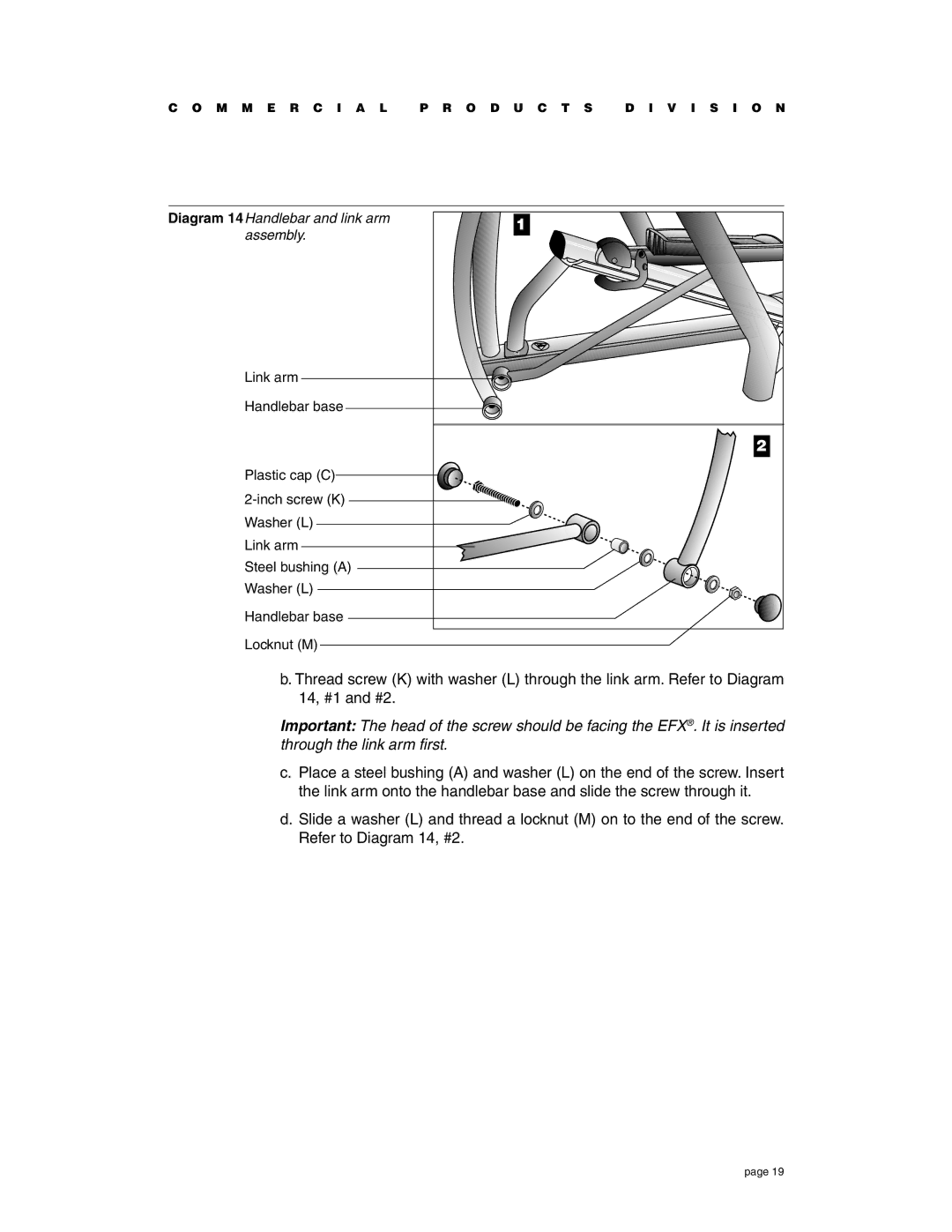 Precor EFX534i t owner manual M M E R C I a L O D U C T S V I S I O N 