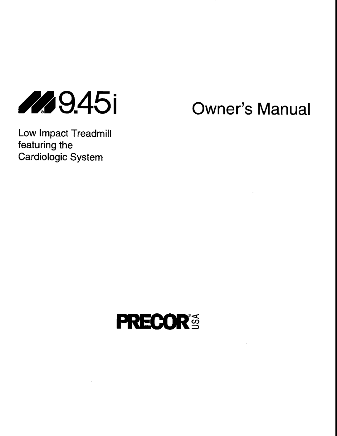 Precor M9.45i manual 