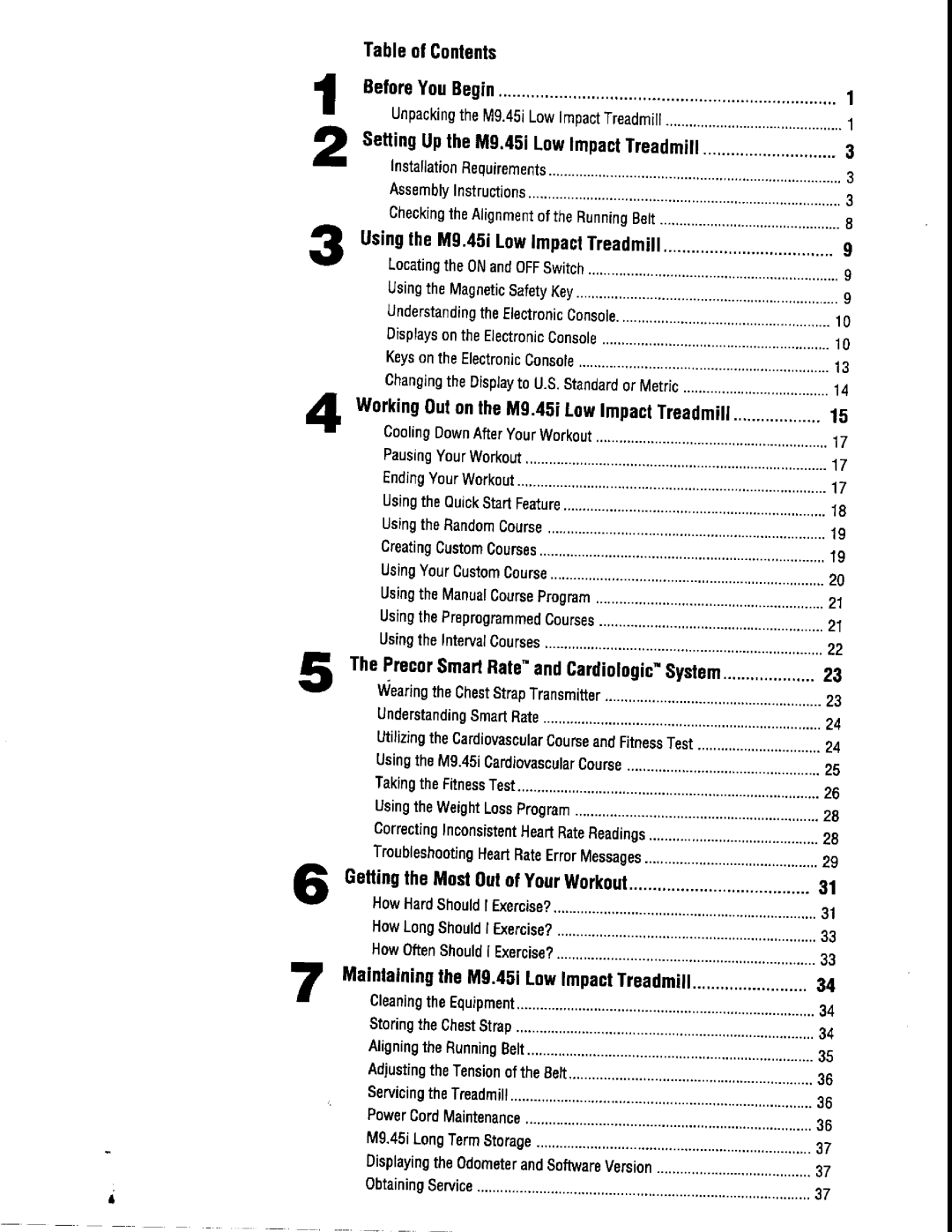 Precor M9.45i manual 