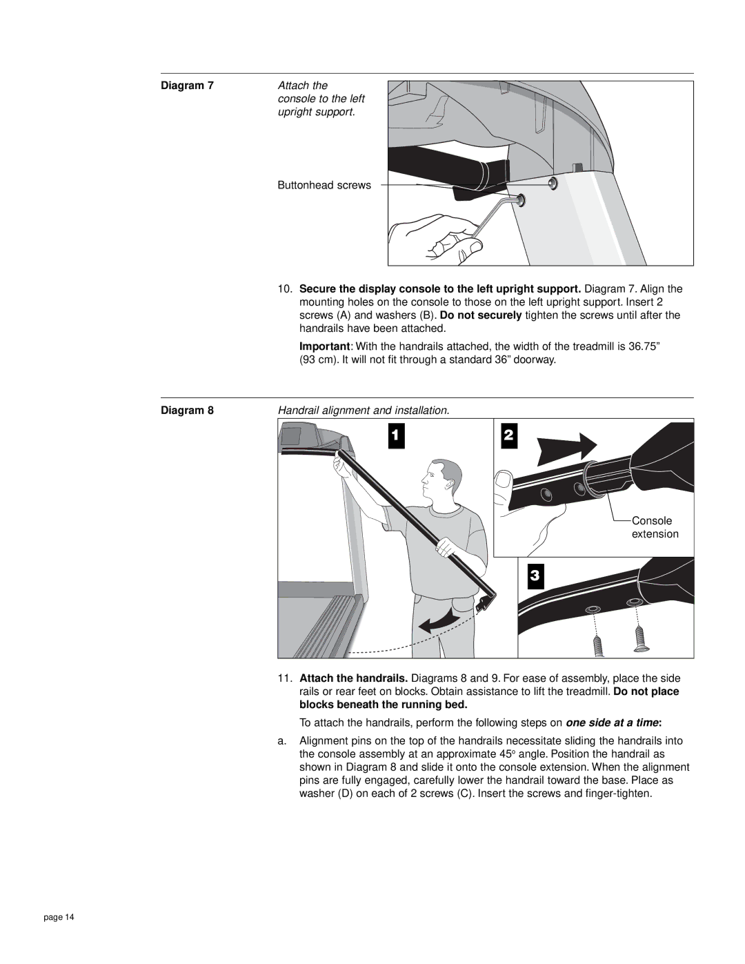 Precor M9.55 owner manual Console 