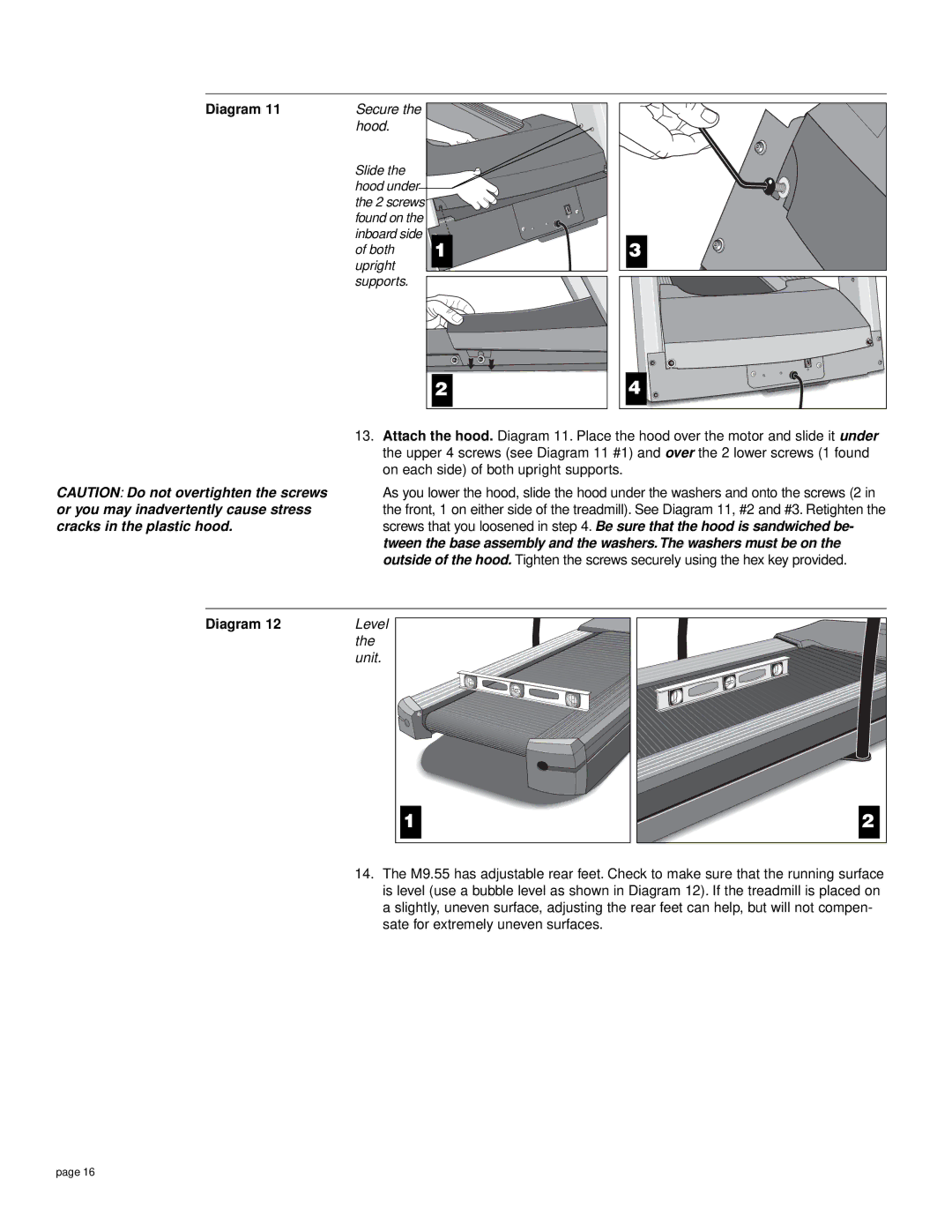 Precor M9.55 owner manual Secure Hood 