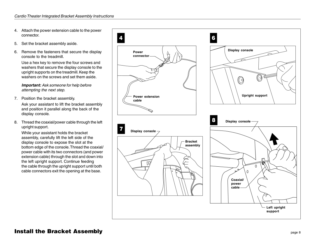 Precor none manual Support 