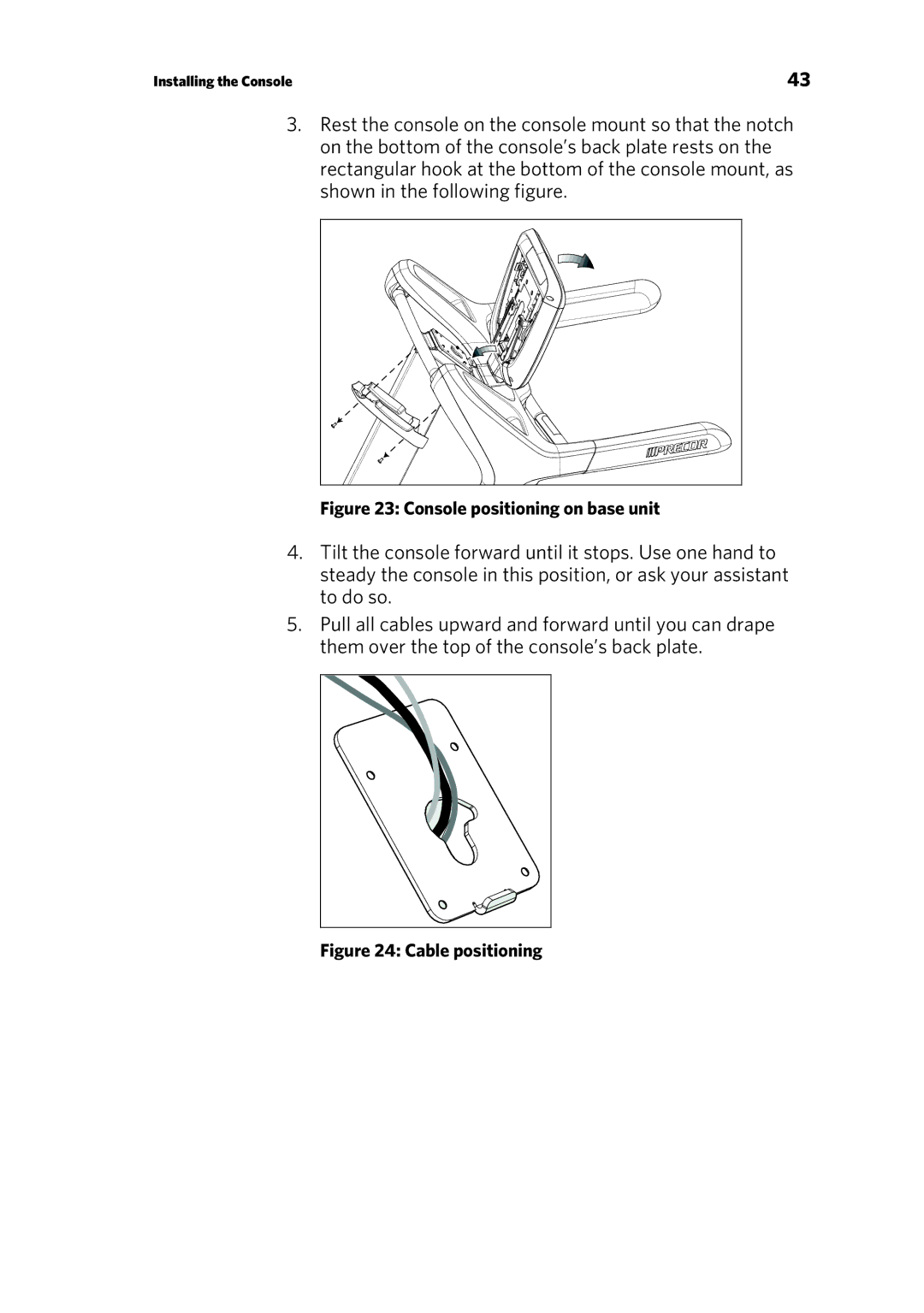 Precor P10 manual Cable positioning 