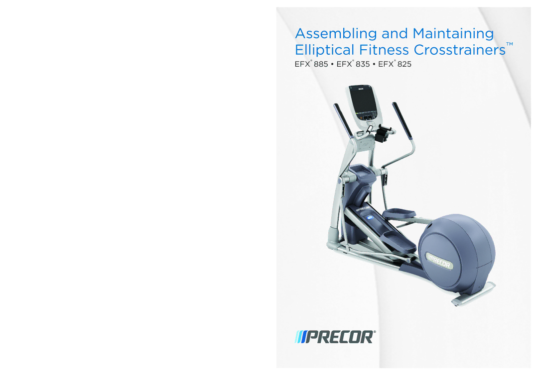 Precor p20 manual Assembling and Maintaining Elliptical Fitness Crosstrainers 