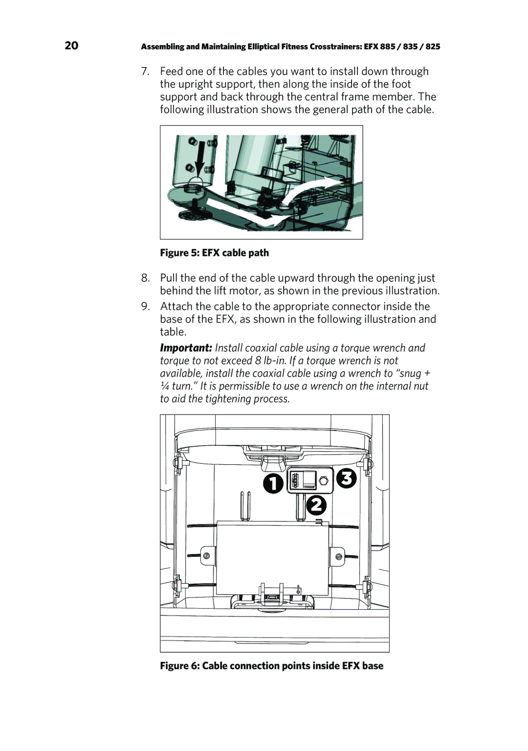 Precor p20 manual EFX cable path 