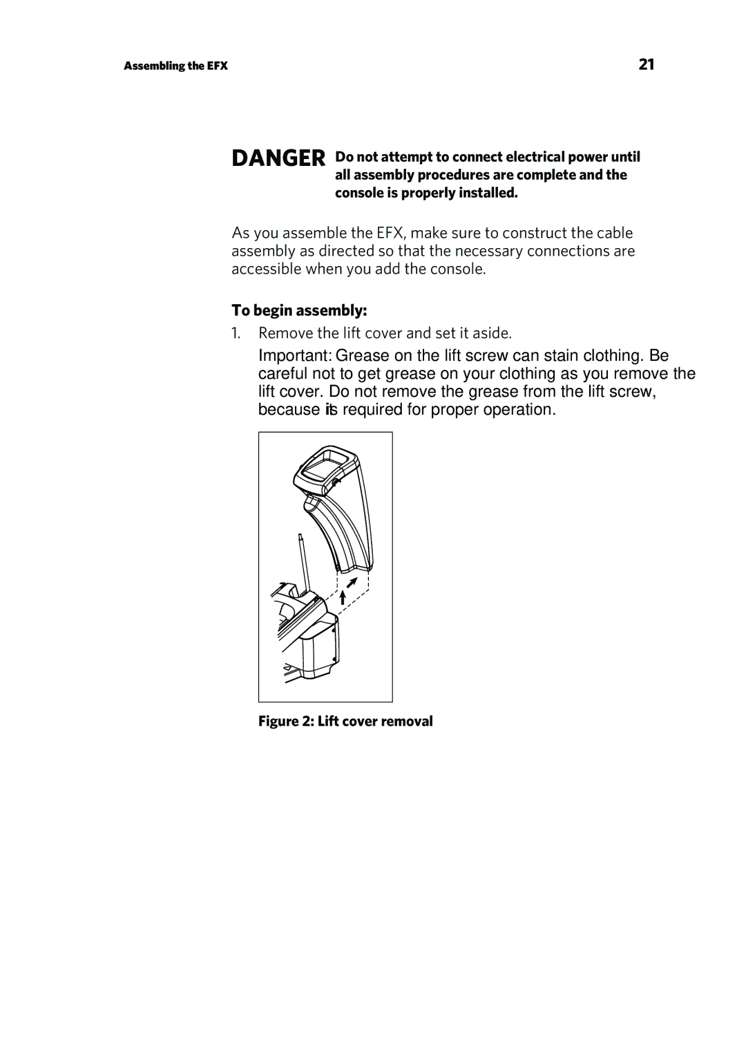 Precor P80 manual Performing the Assembly, To begin assembly 