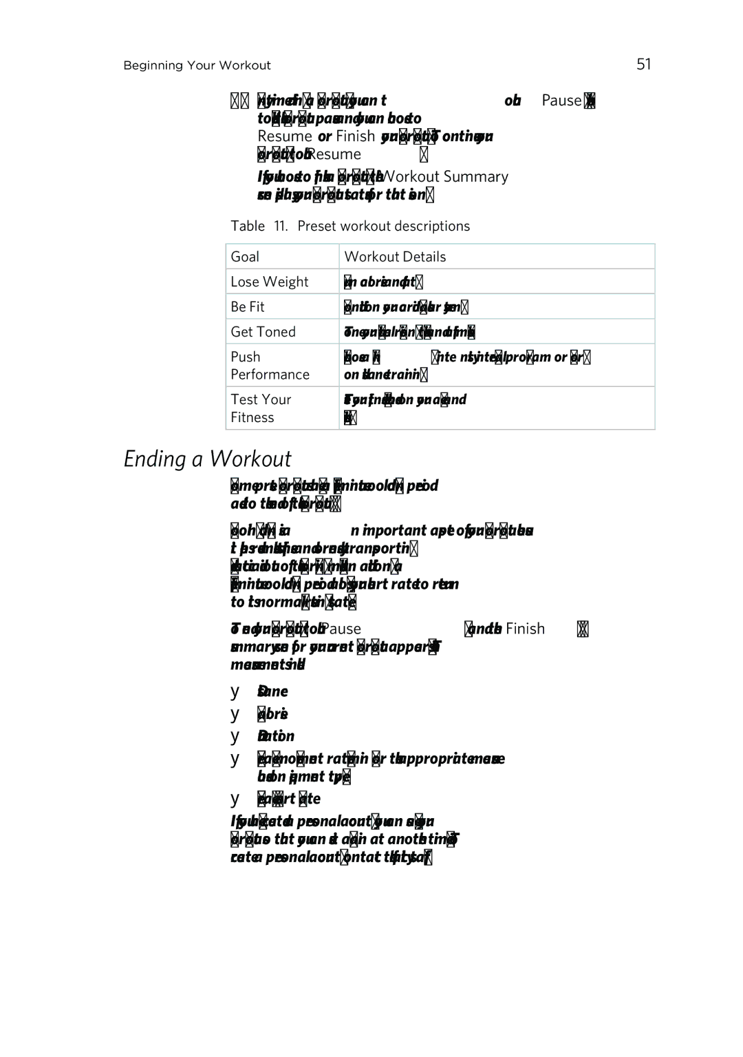 Precor P80 manual Ending a Workout 