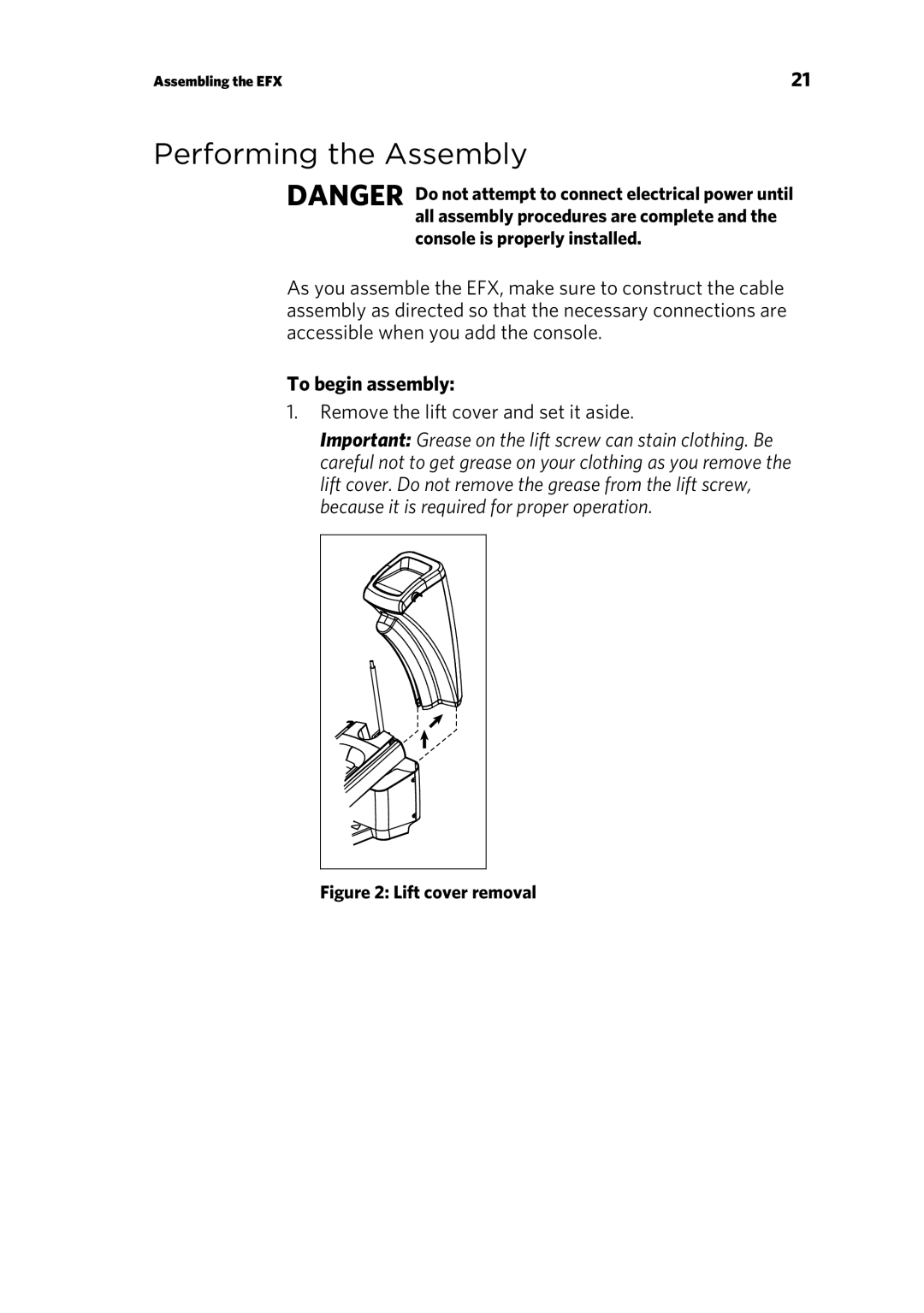 Precor P80 manual Performing the Assembly, To begin assembly 