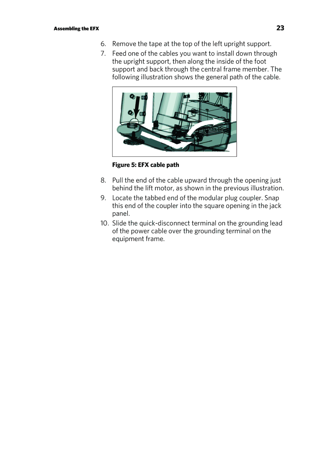 Precor P80 manual Remove the tape at the top of the left upright support 