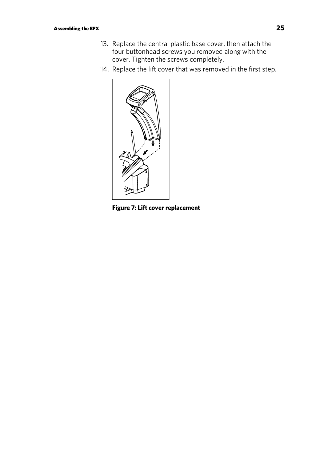 Precor P80 manual Lift cover replacement 