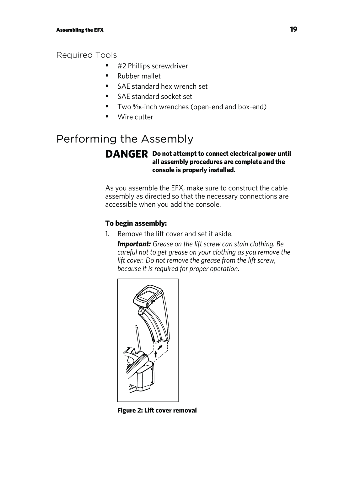 Precor P80 manual Performing the Assembly, Required Tools, To begin assembly 