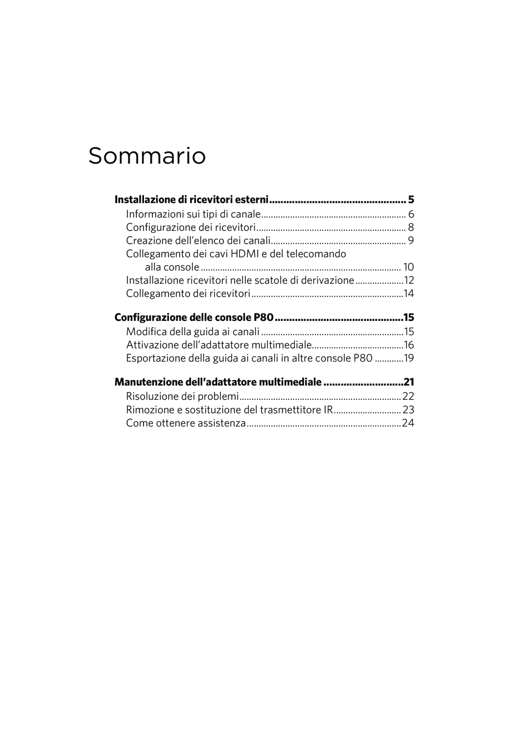 Precor P80 manual Sommario 