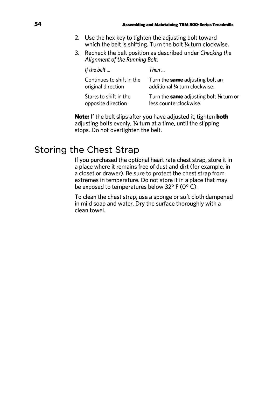 Precor P80 manual Storing the Chest Strap 