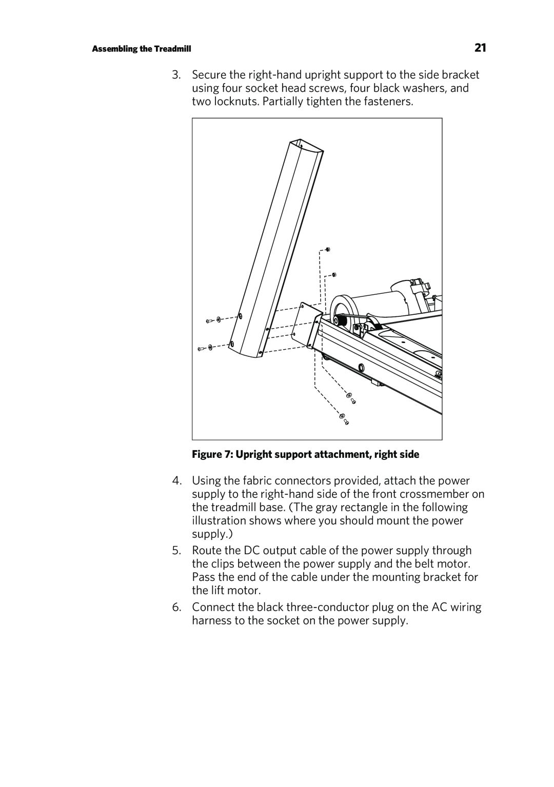 Precor P80 manual Upright support attachment, right side 