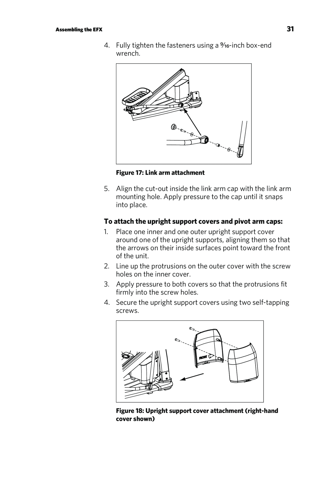 Precor P80 manual Link arm attachment 
